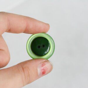 Handmade Green Upcycled Button Pin